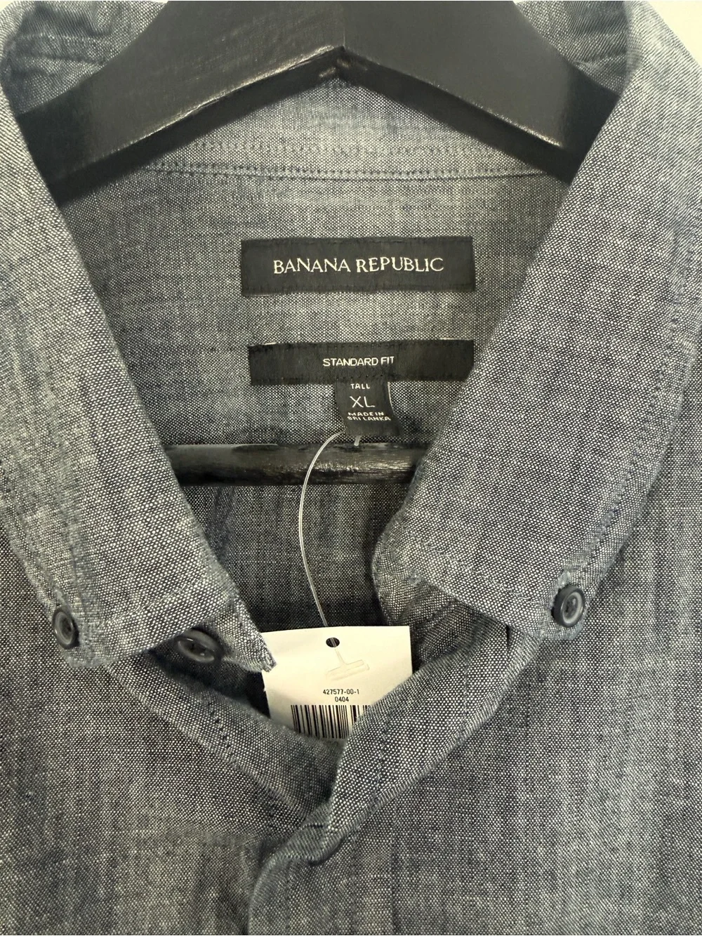 Banana Republic Heathered Light Blue Button-Up Shirt